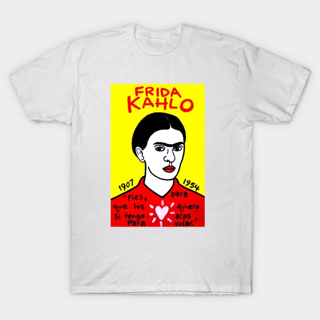 Frida Kahlo pop folk art T-Shirt by krusefolkart